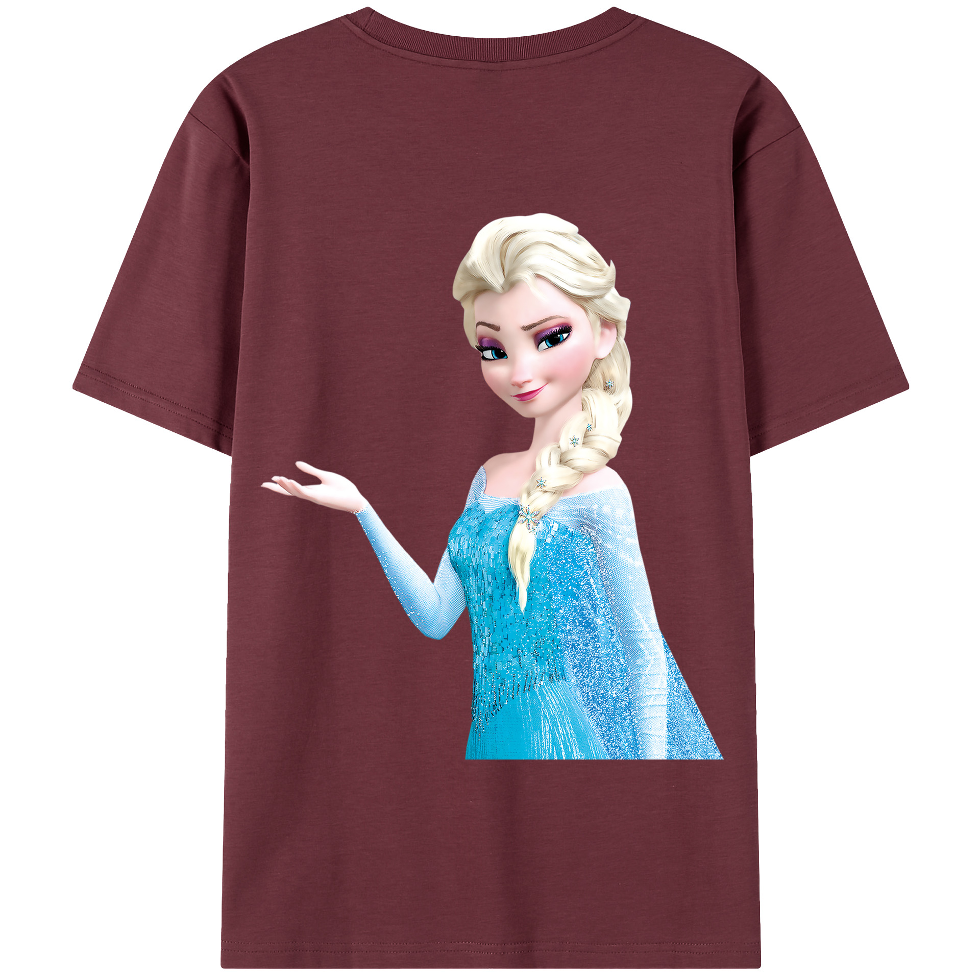 （画像用） アナと雪の女王 アンナ エルサ Frozen Anna Elsa 綿100％半袖Tシャツ（背面プリント）